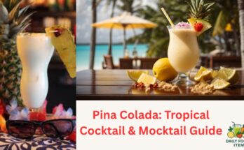 Pina Colada glass with pineapple slice and cherry garnish
