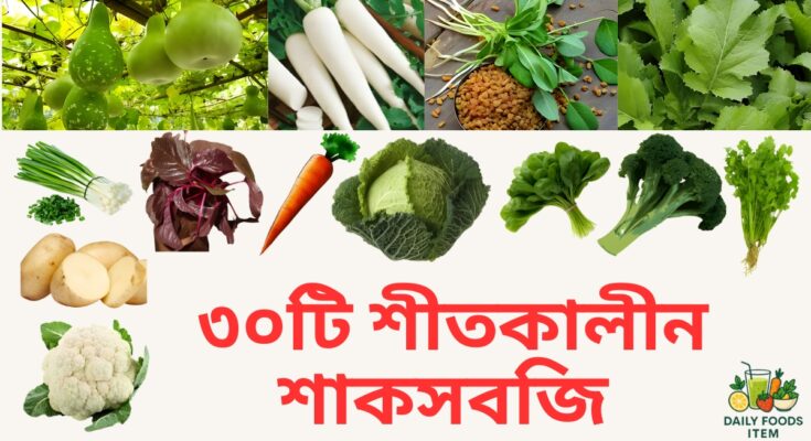 ৩০টি শীতকালীন শাকসবজি – নাম, উপকারিতা ও ক্ষতিকর দিক | Daily Food Sitem