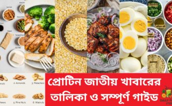 প্রোটিন জাতীয় খাবারের তালিকা – উচ্চ প্রোটিন যুক্ত খাবার, ফল, সবজি, ছবি ও সম্পূর্ণ গাইড (২০২৫)